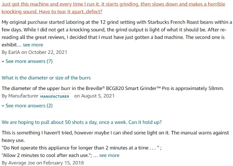 More FAQs for The Breville Smart Coffee Grinder