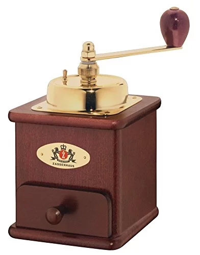 Zassenhaus Brasilia Coffee Mill, Beechwood Manual Coffee Bean Grinder, Traditional Hand Crank Coffee Mill (Mahogany)